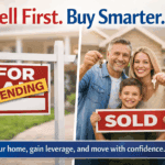 Family celebrating with sold sign and keys