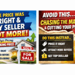 Split real estate ad panels with houses