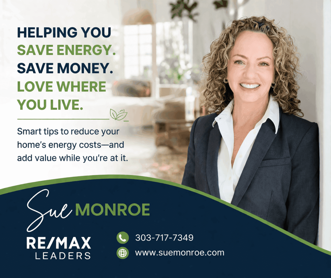 Real estate agent smiling in professional attire.