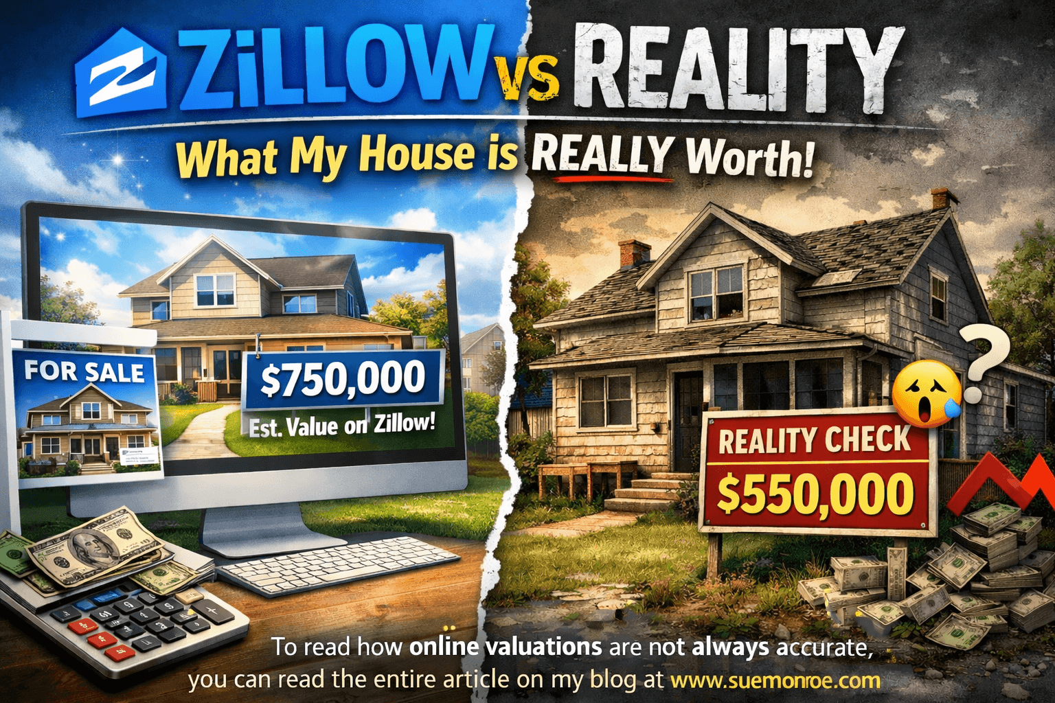 Zillow estimate versus reality of house value